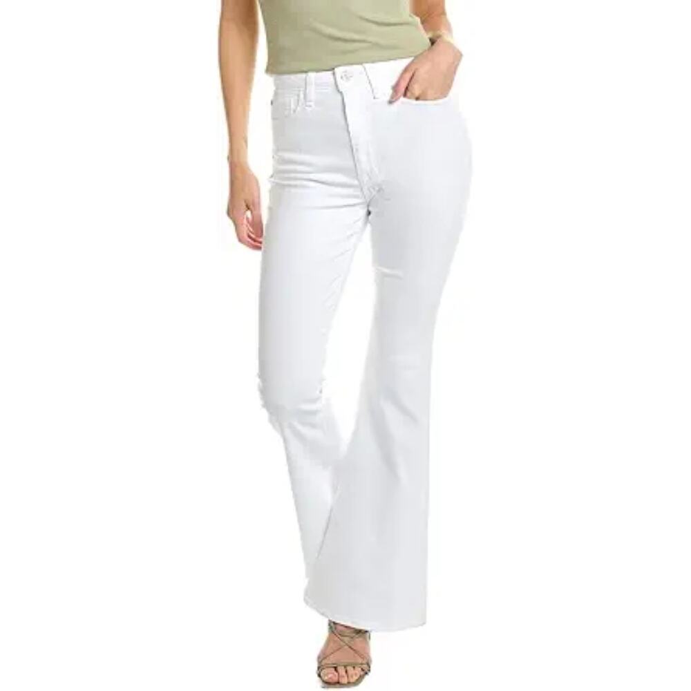 NWT Hudson Heidi High Rise Flare Jeans White Lyocell Stretch Bell Bottom Size 28